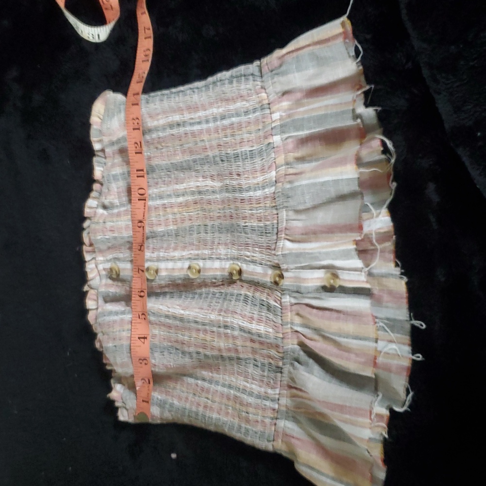 Striped Ruffle Button-Up Tube Top - Picture 3 of 5